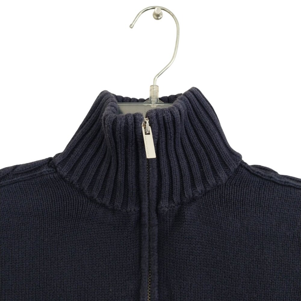 Ralph Lauren Sport Women’s Medium Navy Blue Long Sleeve Full Zip Fitted Sweater - Picture 4 of 11